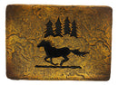 Rustic Western Mustang Horse Pine Trees Silhouette Bar Soap Dish Holder Figurine