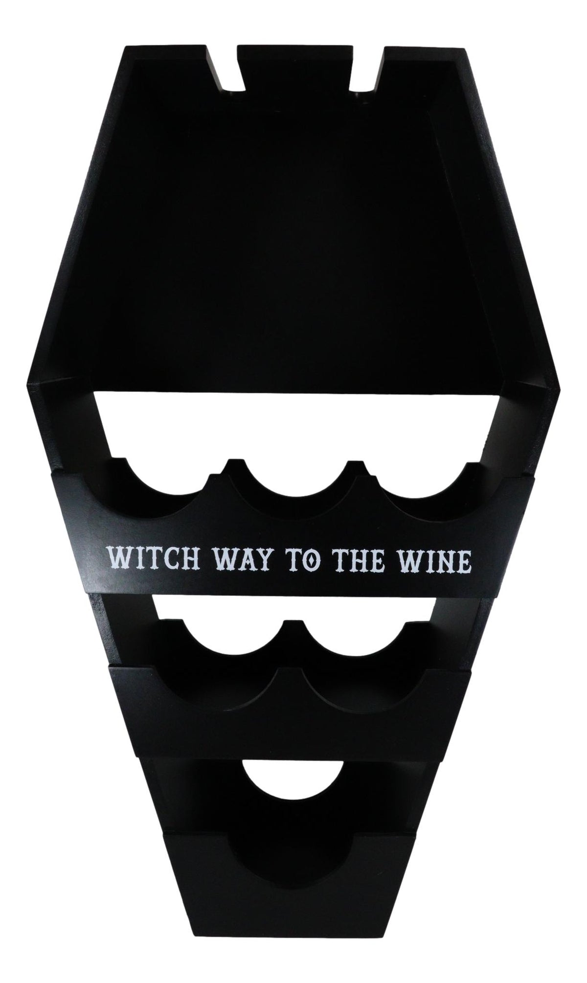 Gothic Vampire Black Coffin Casket Wine Glasses Bottles Rack Shelf Holder Stand