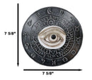 Evil Eye With Wicca Symbols Talisman Luck Wall Decor Plaque Medallion Figurine