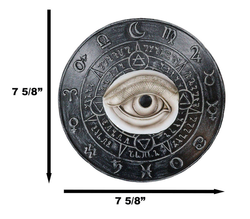 Evil Eye With Wicca Symbols Talisman Luck Wall Decor Plaque Medallion Figurine