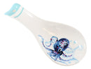 Nautical Blue And White Sea Octopus Ceramic Kitchen Utensil Holder Spoon Rest