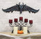 Ebros Large 34.25"Wide Medieval Fantasy Midnight Blue Blood Overwatch Dragon With Open Wings Wall Decor Plaque Entrance Overdoor Pediment Door Hanger Dragons And Dungeons Halloween Wall Art Decorative