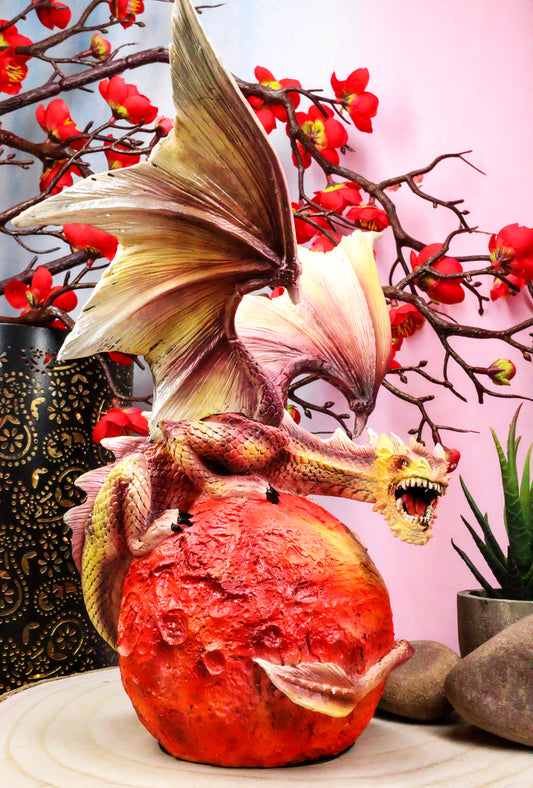 Ebros Celestial Galaxy Planet Mars Terrestrial Red Guardian Dragon Figurine Decor - Ebros Gift