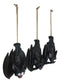 Gothic Vampire See Hear Speak No Evil Comical Bats Hanging Ornament Set of 3