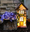 Fairy Garden LED Light Mediterranean Floral Planter Mini House With Grey Stones