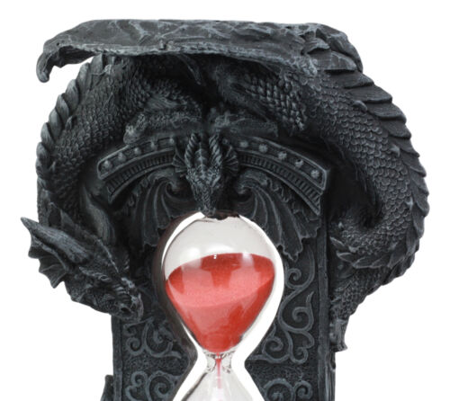 Invertible "Chronos" Gothic Twin Dragons Sand Timer Figurine Dragon Hourglass 8"