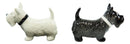Ebros Kissing Scottie Scottish Terrier Dogs Ceramic Salt And Pepper Shakers Set Decor