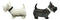 Ebros Kissing Scottie Scottish Terrier Dogs Ceramic Salt And Pepper Shakers Set Decor