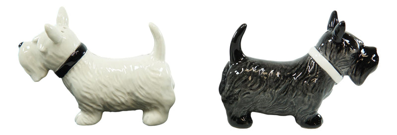 Ebros Kissing Scottie Scottish Terrier Dogs Ceramic Salt And Pepper Shakers Set Decor