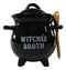 Ebros Ceramic Wicca Black Cauldron Dipping Condiment Bowl Mug With Broom Spoon