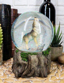 Majestic Lone Wolf Howling Water Globe Collectible Water Ball Home Decor