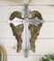 Rustic Western Faux Tooled Silver Praying Angel With Golden Wings Wall Cross