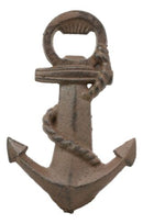 Rustic Solid Cast Iron Nautical Coastal Ship Anchor Beer Bottle Opener Set Of 4