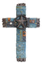Rustic Cowboy Western Star And Blue Denim Jeans Resin Wall Cross Decor Plaque