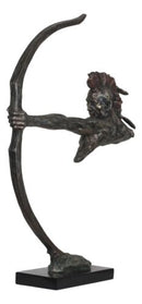 Large 32" Tall Sioux Indian Warrior Statue Short-bow Archer Indian Bust Statue