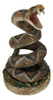 Realistic Ferocious Attacking Diamondback Rattlesnake in Coiled Posture Figurine