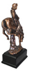 Ebros Rustic Western Rodeo Cowboy W/ Bucking Horse Bronze Electroplated Figurine