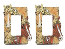 Rustic Western Chestnut Palomino Horses Single Gang Rocker Switch Cover Set Of 2
