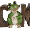 18"L Whimsical Green Frog Welcome Word Art Sign Wall Plaque Or Desktop Figurine