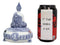 Ebros Gift Bhumisparsha Mudra Buddha Amitabha Meditating Terracotta Blue and White Round Jewelry Box Figurine 5.25" Diameter Buddhist Eastern Enlightenment Trinket Box Accessory Feng Shui Decor