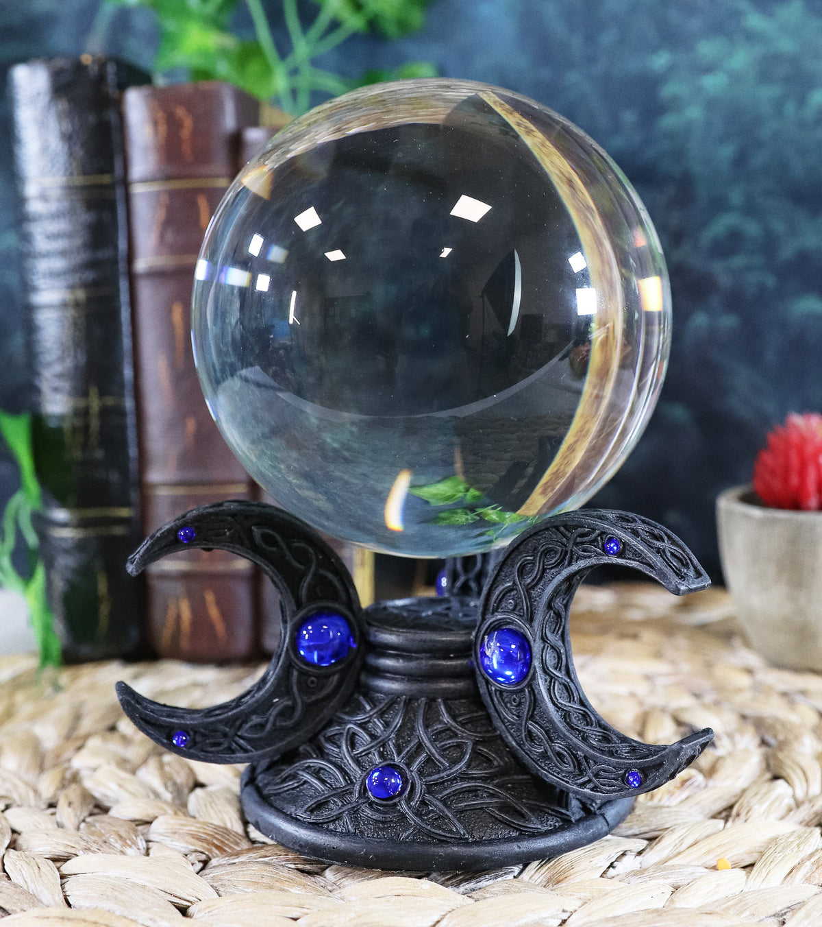 Ebros Neopagan Sacred Moon Triple Goddess Glass Gazing Ball Figurine 6.5" H - Ebros Gift