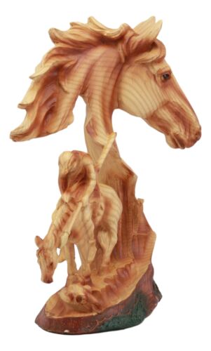 Ebros Faithful Steed End of The Trail Statue 9" Tall Wooden Horse Bust - Ebros Gift