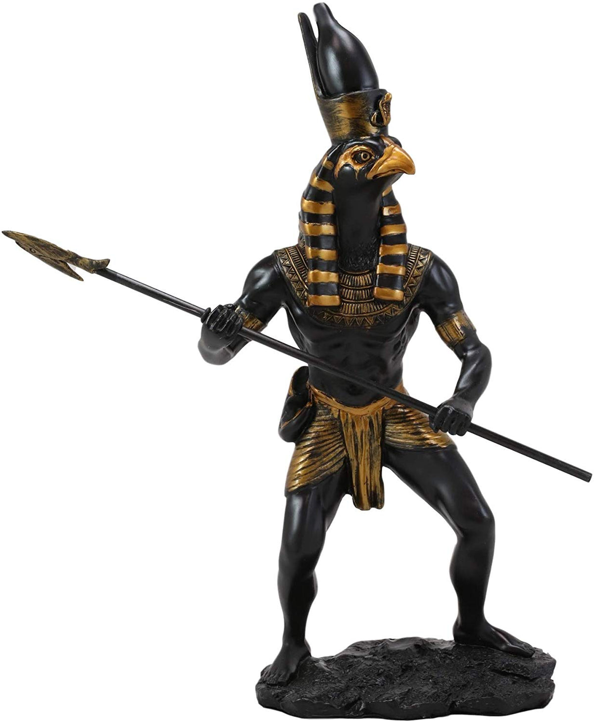 Egyptian Classical God Of The Sky And War Horus Ra With Pschent And Spear Statue