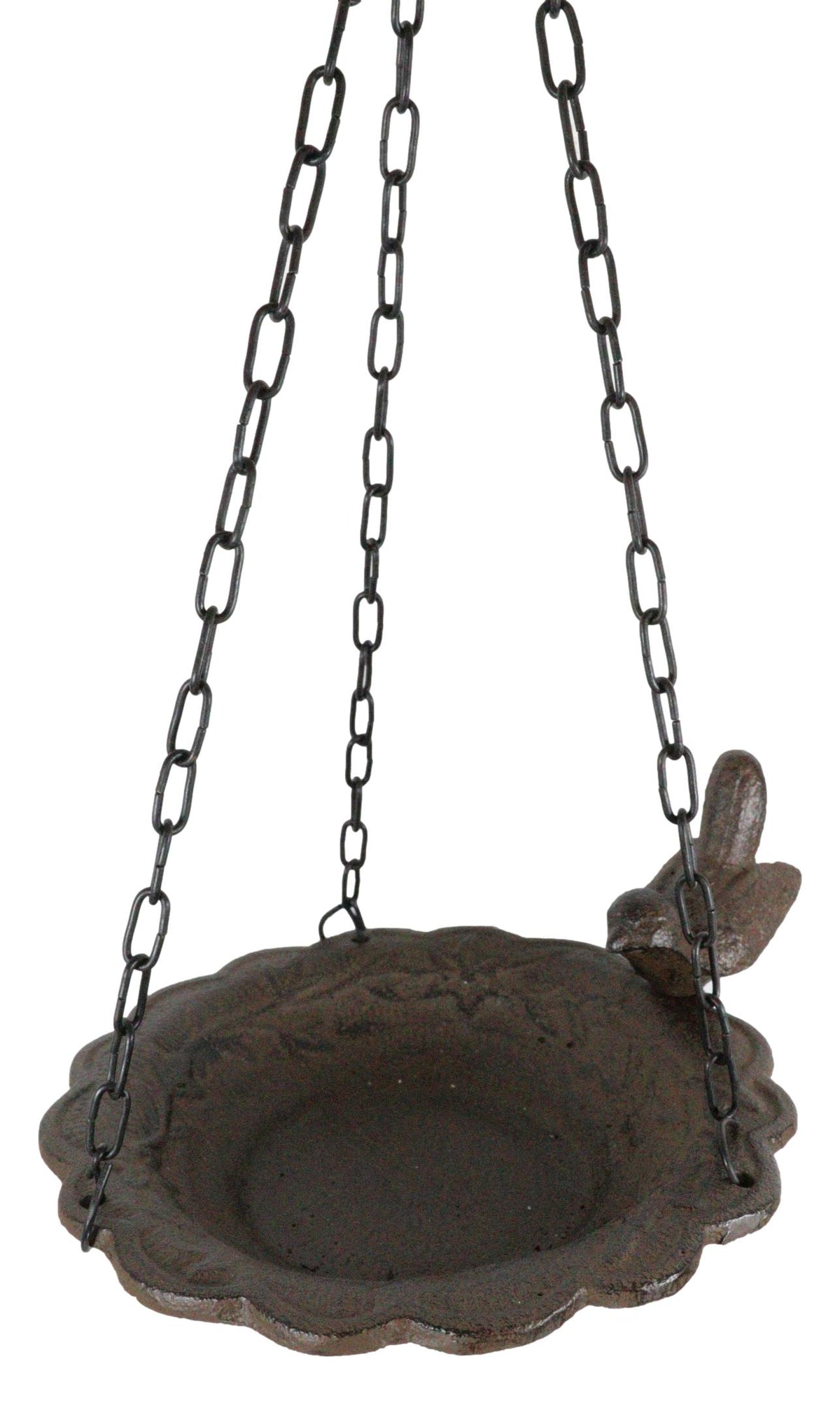 Cast Iron Whimsical Bluebird On Victorian Dish Hanging Garden Bird Bath Feeder - Ebros Gift