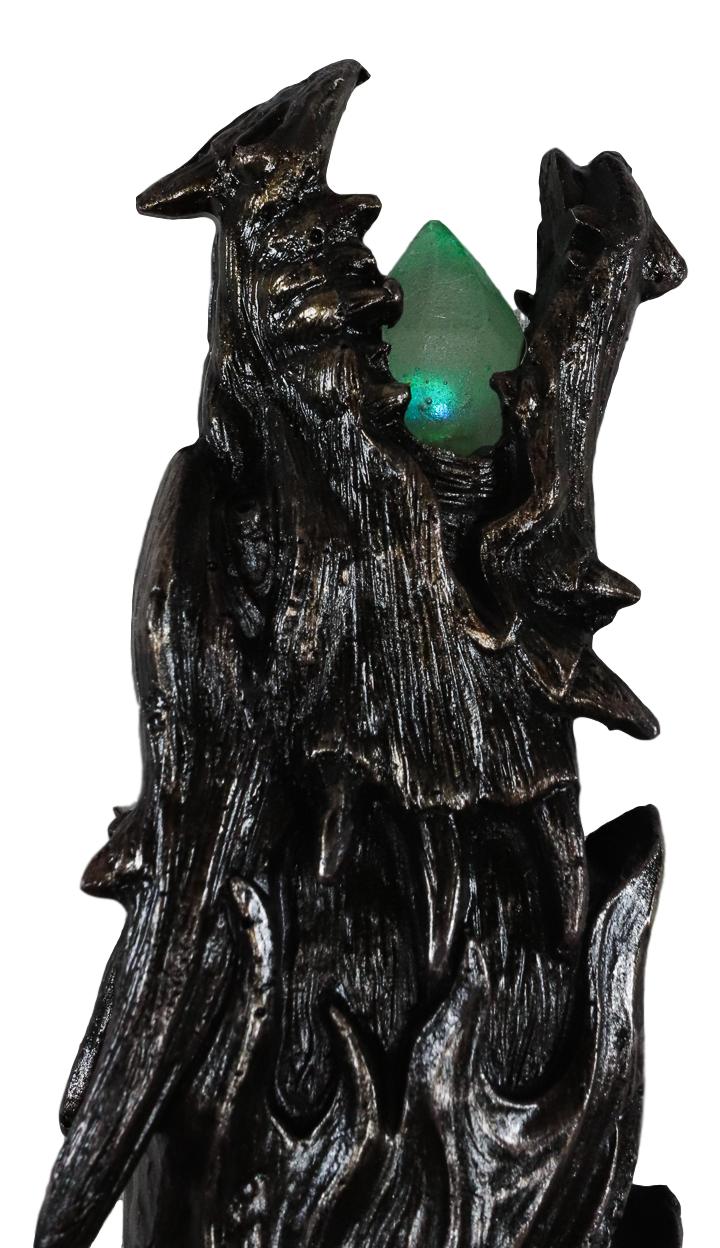 Ebros Alchemy Magic Dungeon Dragon Head Scepter LED Torch W/ Left Claw Wall Decor - Ebros Gift