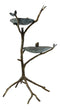 Ebros Large Aluminum Metal Whimsical Two Tier Nesting Birds On Branches Garden Bird Feeder and Bath Statue 34" High Guest Greeter Home Outdoor Patio Pool Deck Flower Bed Nature Decor Accent Sculpture