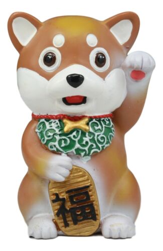 Maneki Shiba Inu Figurine Talisman Cute Japan Dog Puppy Year Of The Dog 4"Tall