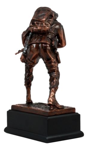 Patriotic Marine Cadet Statue With Base 10"H Ground Combat Rifle Special Force - Ebros Gift
