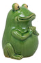 Ebros 7.25" Tall 'Hoppy' Wishes Ceramic Yoga Green Frog Praying Frogs Figurine