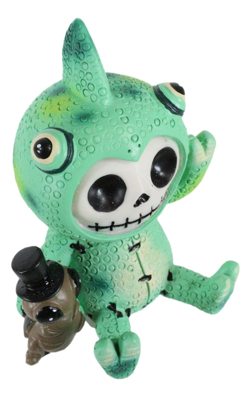 Furrybones Camo The Chameleon With Cricket Figurine 3"H Skeleton Furry Bones
