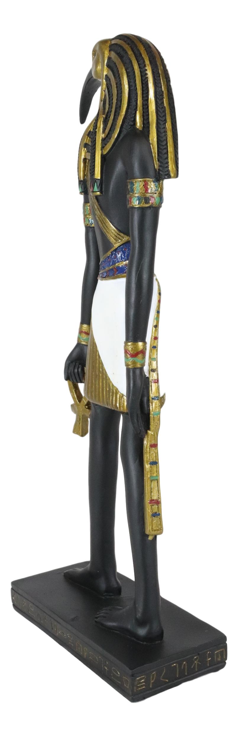 Ebros Classic Egyptian God Thoth Holding Ankh Slim Profile Figurine 10" H - Ebros Gift