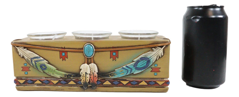 Southwest Indian Navajo Vectors And Feathers Tea Light Votive Candles Holder