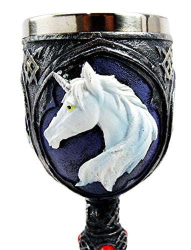 Ebros Gift Vial Of Everlasting Life Rare Unicorn Wine Drink Goblet Chalice Cup 7.5"H - Ebros Gift