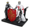 Medieval Black White Crusader Swordsman Knights Business Cards Holder Figurine