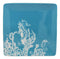 Ebros Nautical Seahorse By Corals Blue Large Dinner Plate Set of 2 Square 10.75"