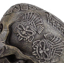 Mesoamerican Maya Aztec Skull Statue 5"Tall Tribal Tattoo Mexica Pantheon Gods