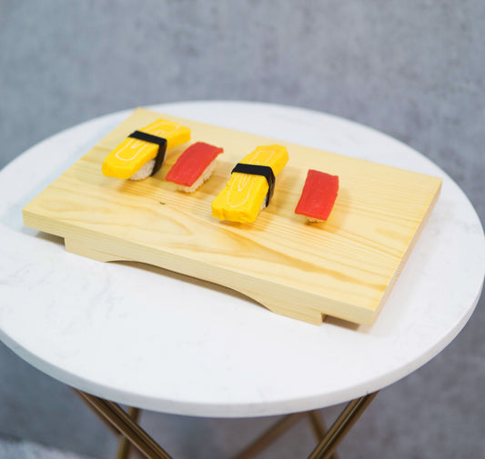 Traditional Japanese Sushi Geta Bamboo Wood Restaurant Serving Plate Tray 10.75" - Ebros Gift