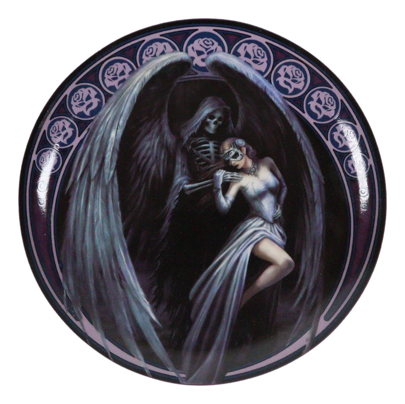 Set Of 4 Dance With Death Grim Reaper Death Angel & Damsel Dessert Salad Plates