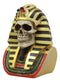 Ebros Ancient Egyptian Pharaoh King Tut Skull Statue 7"Tall Mask Of King Tutankhamen Skeleton Bust Figurine - Ebros Gift