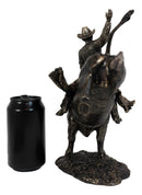 Ebros Rodeo American Cowboy on Bull Resin Figurine-Bronze Finish Resin 10.5"H - Ebros Gift