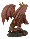 Ebros Quetzalcoatl Bone Scavenger Red Muscle Dragon Statue 8" Tall Home Decor Resin