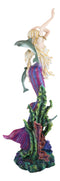 Ebros Large Nouveau Nautical Iris Tail Mermaid Swimming W/  Dolphins Statue 27"H
