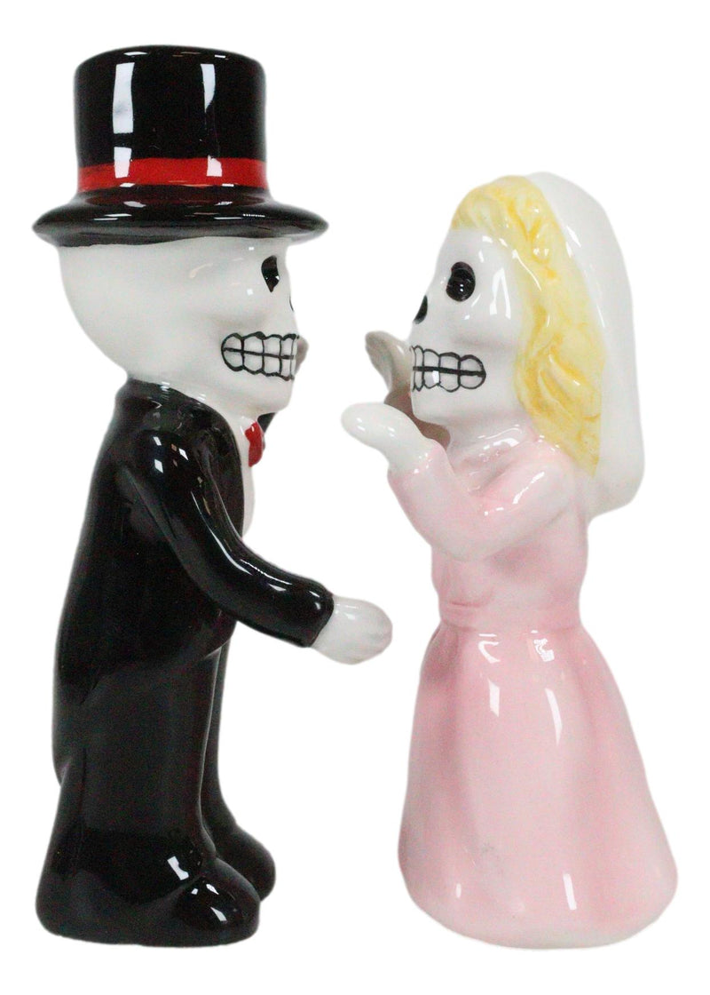 Ebros Dias De Los Muertos Wedding Waltz Dance Sugar Skulls Ceramic Salt Pepper Shakers
