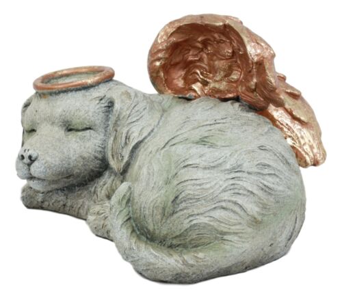 Ebros Heavenly Halo Angel Dog Urn Statue 8" Long Pet Memorial All Dogs Go to Heaven - Ebros Gift