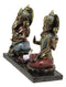 Lord Ganesha & Sri Krishna Seated With Lotus Flower Votive Candle Holder Statue