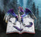 Guardian Of Bibliography Purple Blue Dragon Emerging Out Of Spell Book Figurine